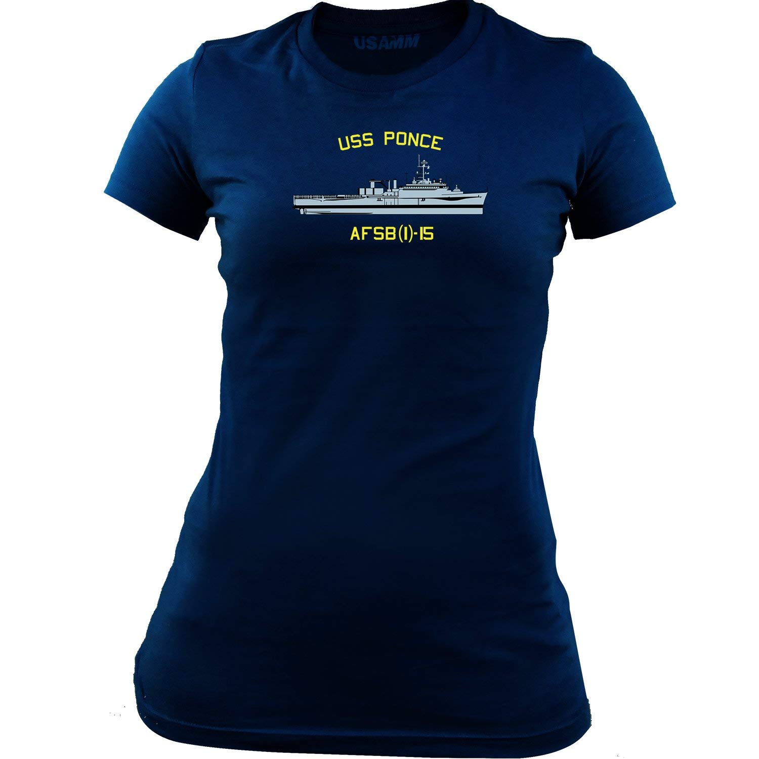 Women's Navy Ship USS Ponce AFSB(I)-15 Veteran T-Shirt