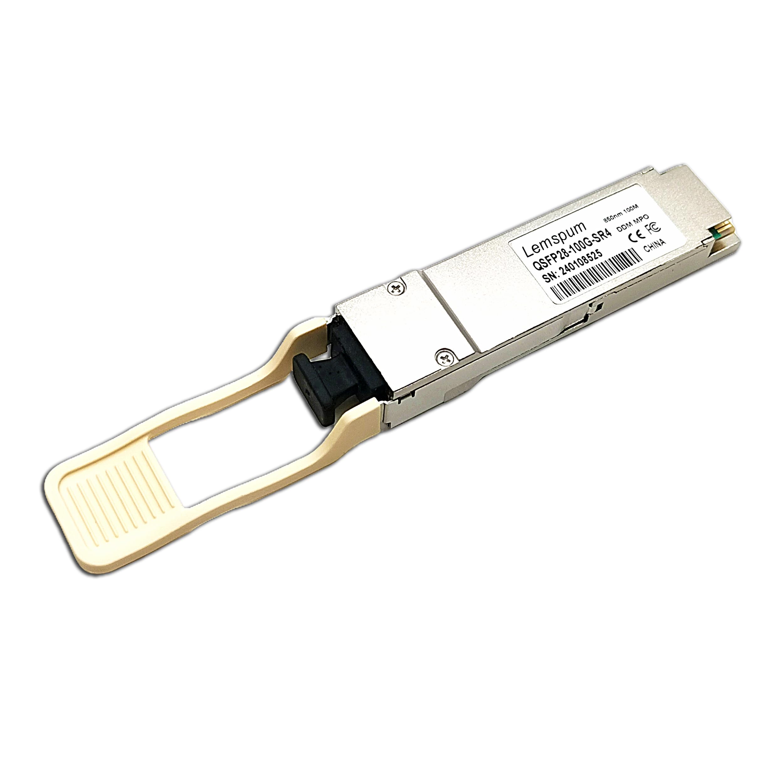 1pc 100G SR QSFP28 Multimode Module 100GBASE-SR4 850nm 100m DOM MPO-12/UPC MMF Optical Transceiver Support 4 x 25G-SR Compatible with Juniper JNP-QSFP-100G-SR4, Arista/Brocade/Dell SFP-100G-SR4 ect.
