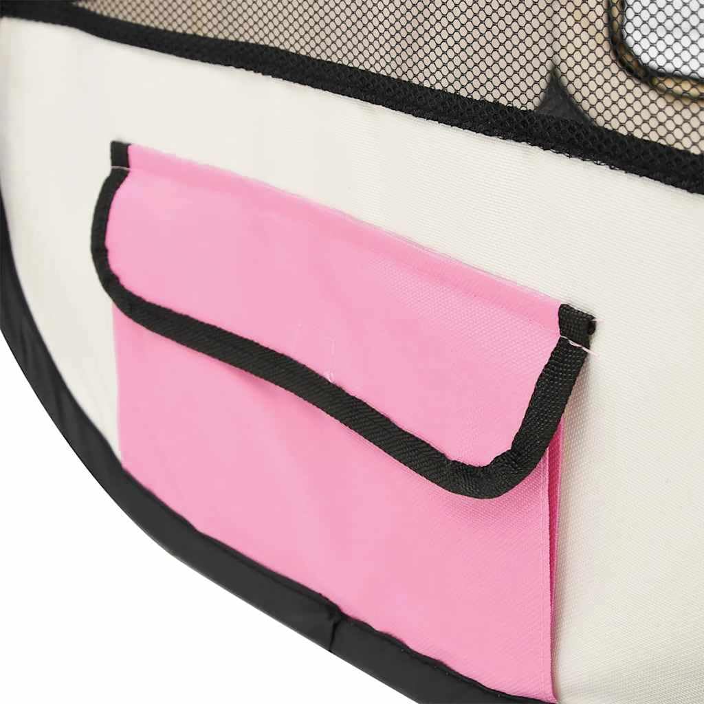 Parque plegable para cachorros con bolsa de transporte, 90 x 90 x 58 cm, marco de metal, red resistente a la intemperie para perreras, recinto libre, protección y seguridad durante el