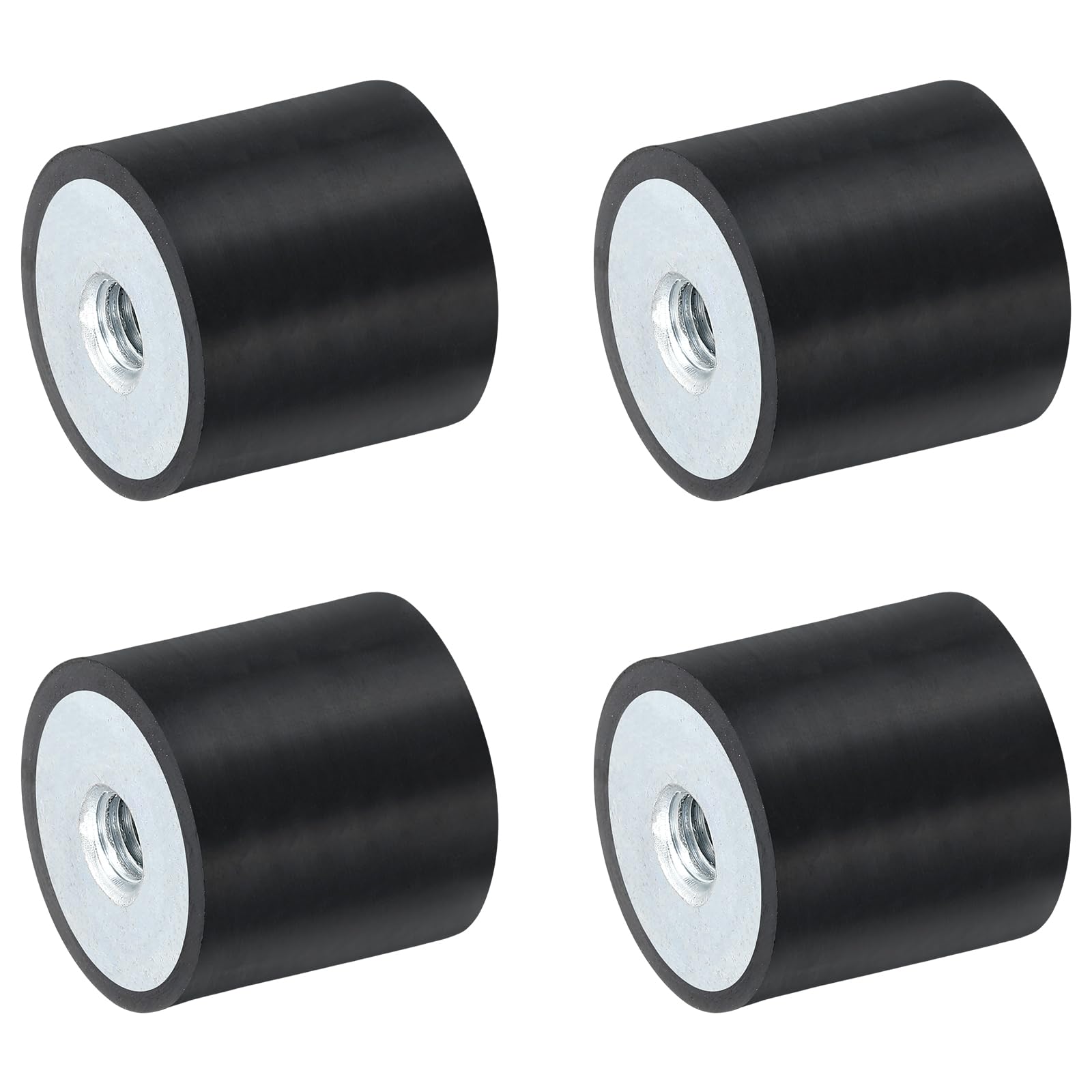 QUARKZMAN 4 Stück 30 x 30mm M8 Gewindebuchsen aus Gummi, Schwingungsisolatoren, Ersetzt Antivibrationspads Flacher Silentblock Basisblock