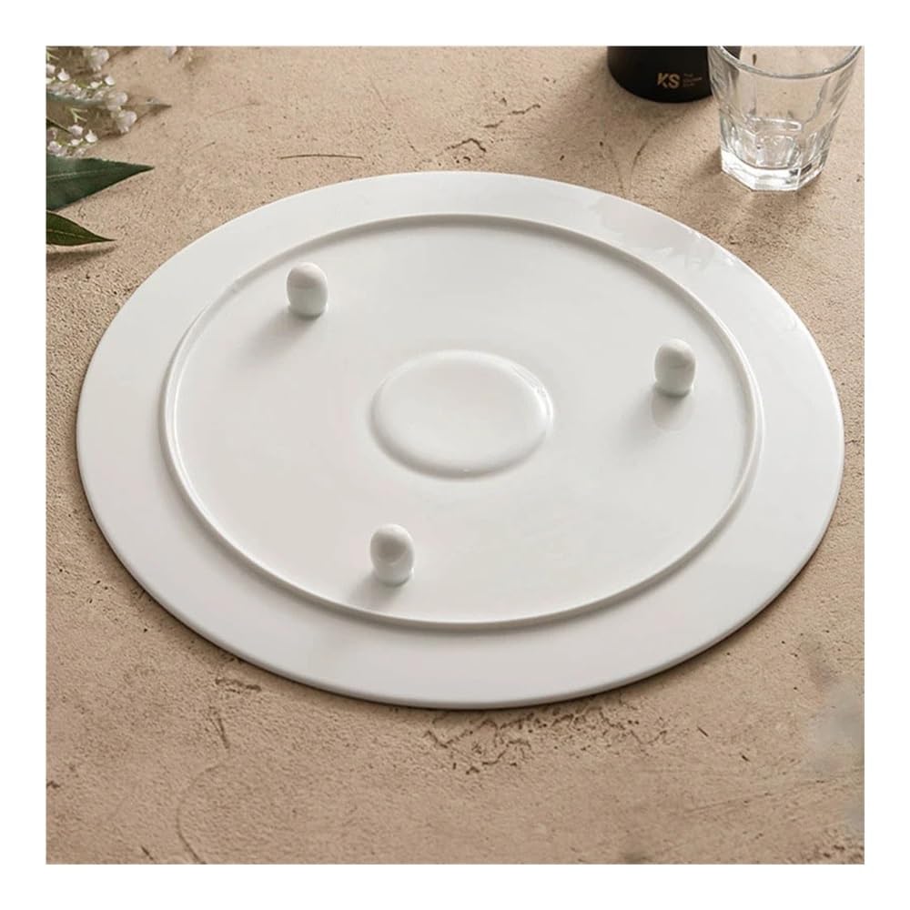 Talerze Obiadowe Biały ceramiczny trójnożny talerz do serwowania deserów sushi(28cm)