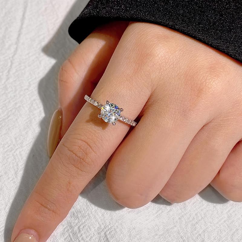 Roe Dolph Cubic Zirconia Engagement Rings for Women Non Tarnish Silver Plated Fake Engagement Ring Halo Travel Wedding Bands Ring Set for Couples Promise Rings Wedding Jewelry for Brides Wedding4