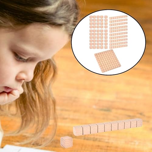 Miniatura 8 de Montessori DIY Base de madera de diez bloques de matemáticas manipulativas matemáticas tempranas aprendizaje matemático, paquete B