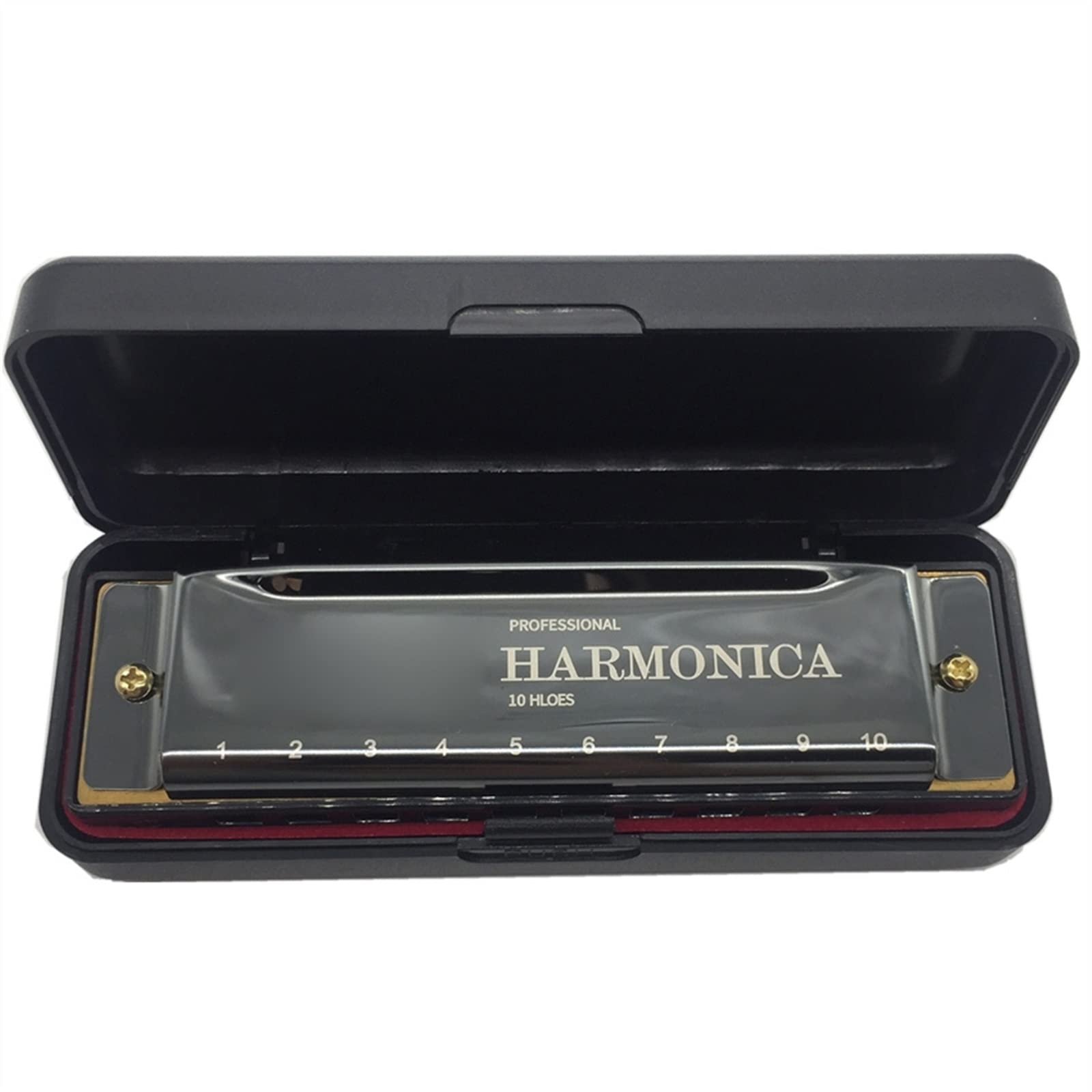 Diatoniczna 10-otworowa Harmonijka Ustna Z Etui C Tone Harmonijka Instrument Muzyczny Harmonijka Dla Początkujących (Color : 02)