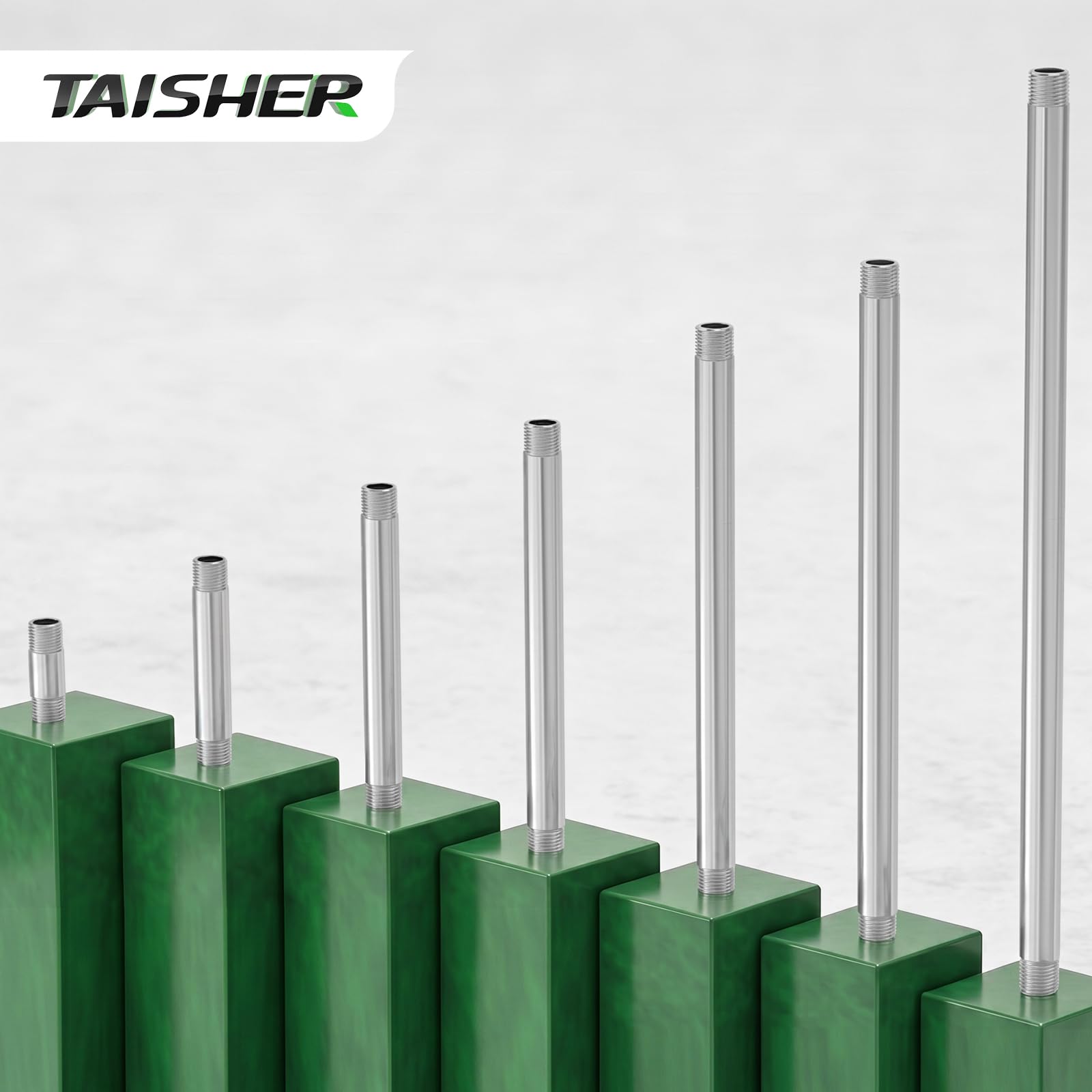 TAISHER 2 accesorios de tubería de acero inoxidable, NPT de 1/2 pulgada x rosca macho NPT de 1/2 pulgada, tubo fundido de boquilla de 6 pulgadas de longitud