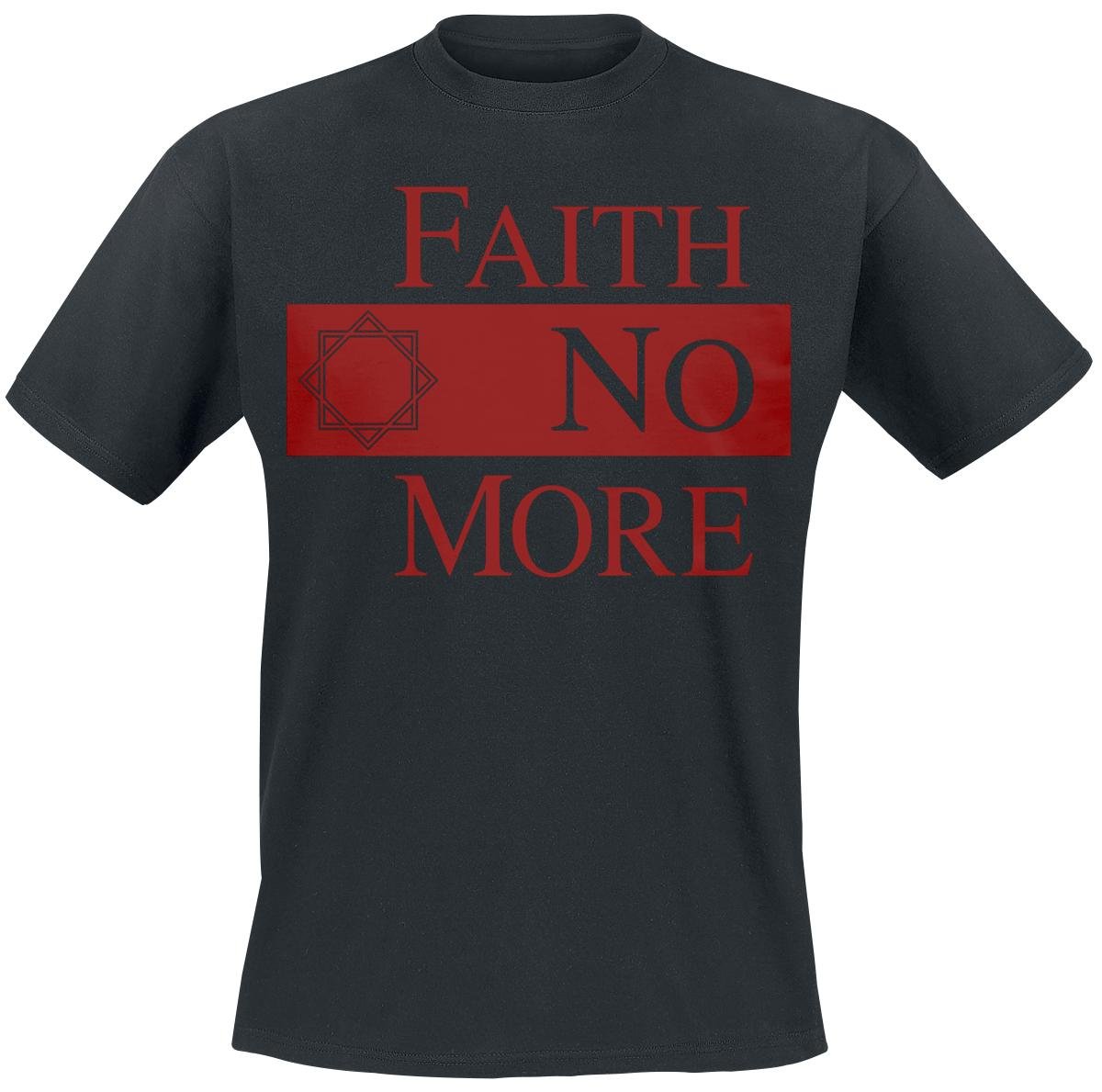 CID Men's Faith No More-Star Logo T-Shirt, Black, Black, Large (manufacturer Size: Large)