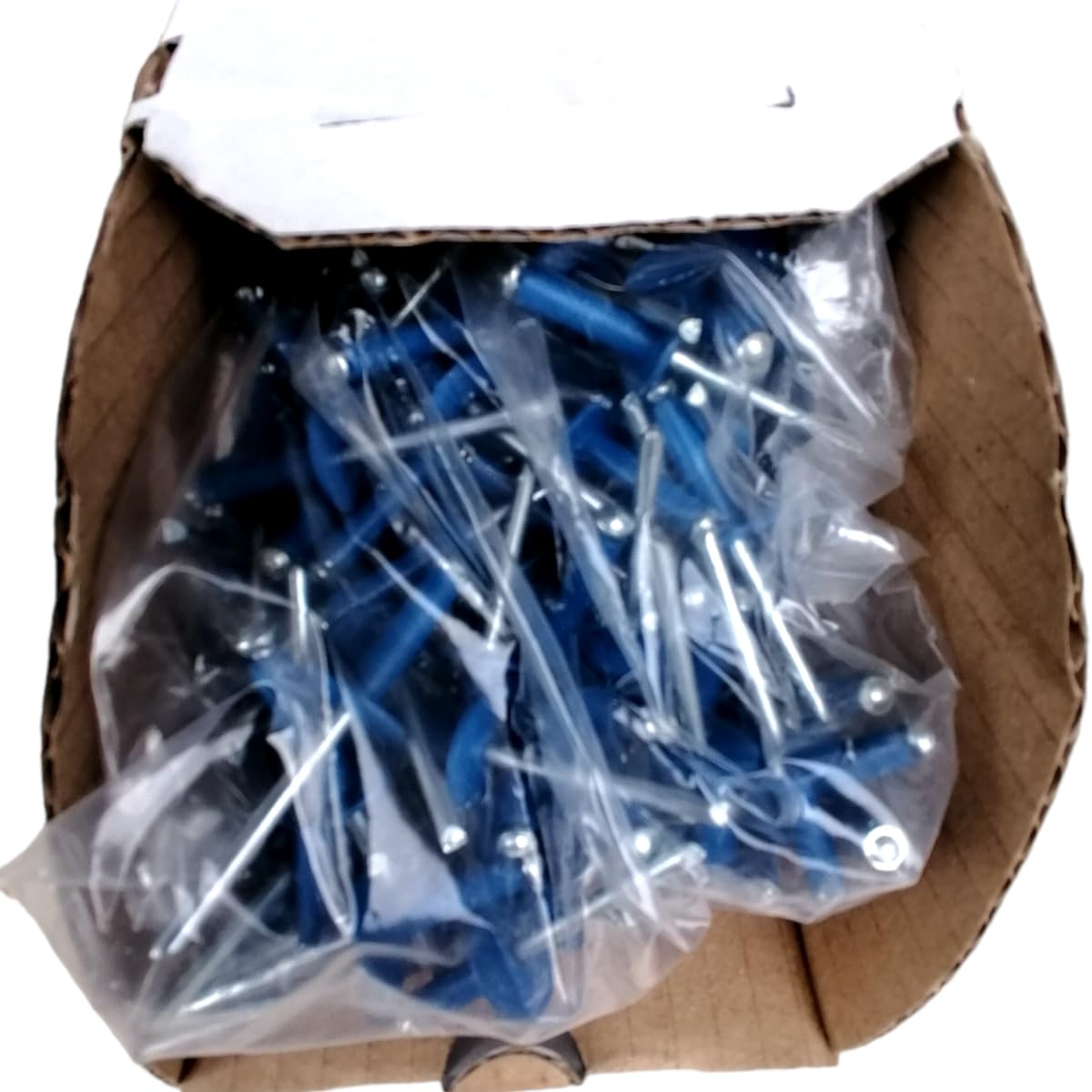 250x Remaches de Flor Ala Ancha Azules 4,8 x 18 mm – Remaches Pop de Aluminio y Acero – Cabeza Grande Decorativa – Alta Resistencia para Matrículas, Paneles y Carrocería