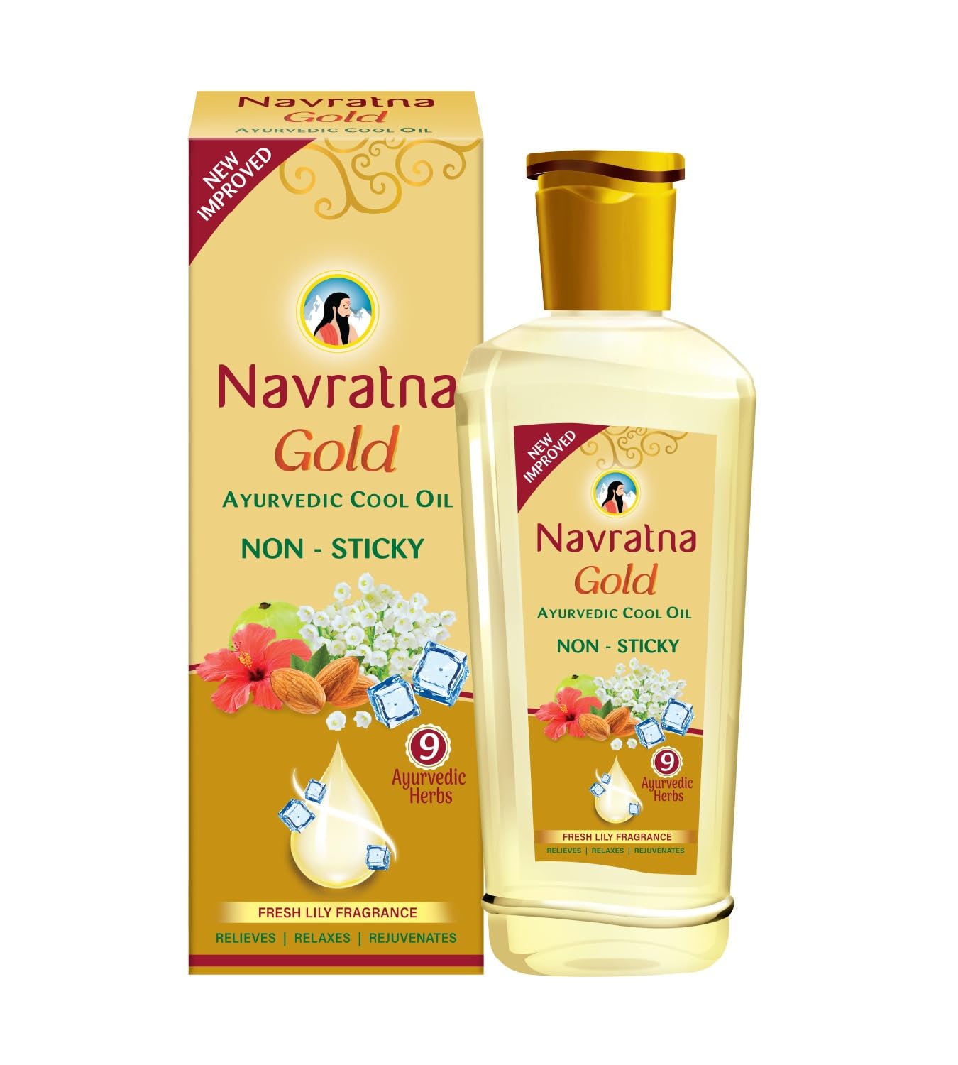 Navratna Gold Ayurvedic Cool Oil | Goodness of Almonds | Non-Sticky and Fresh Lily Fragrance | 200ml-image-25