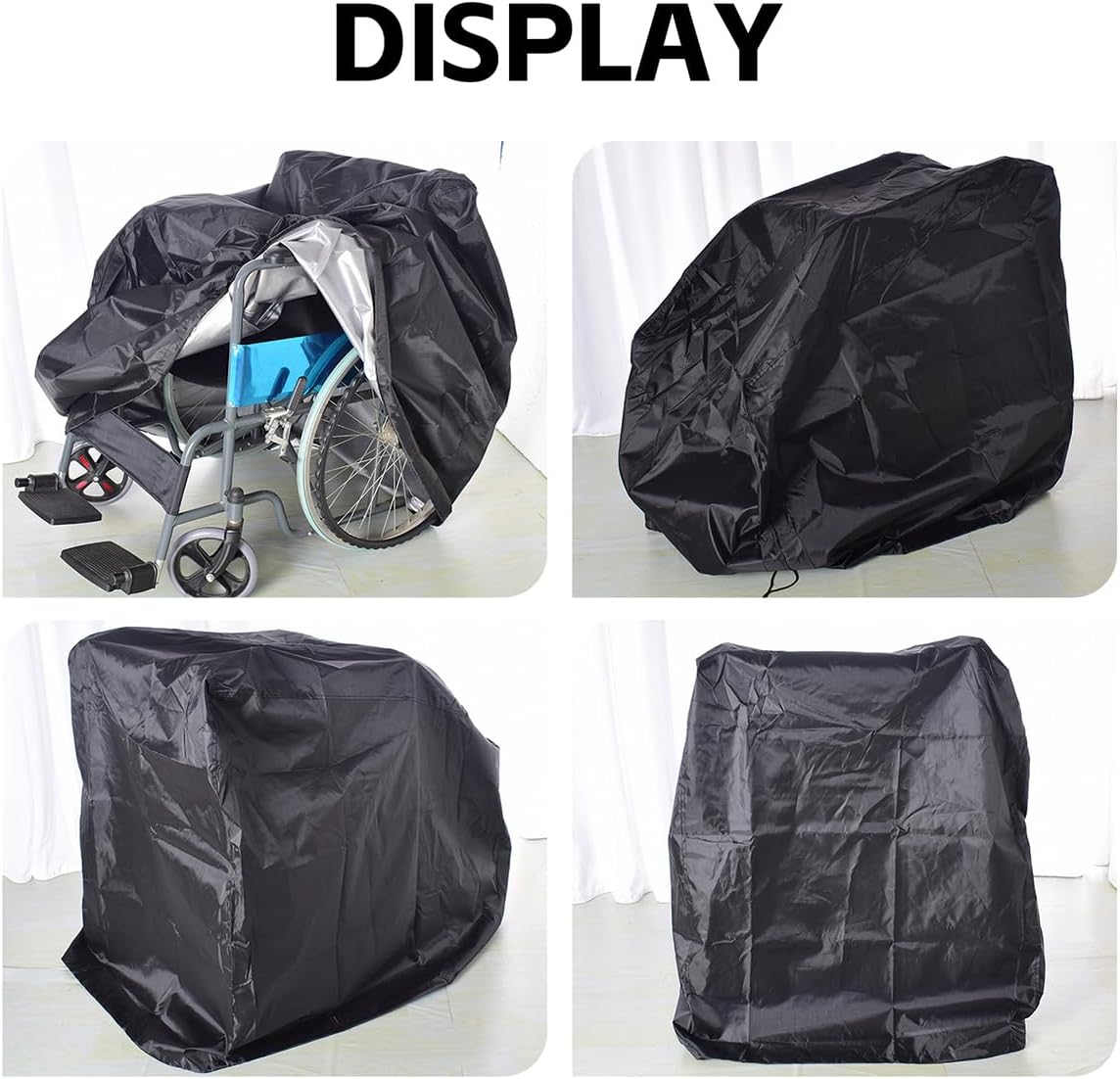 Wheelchair Cover with Adjustable Drawstring - Waterproof Dustproof Windproof Protective Cover for Electric Wheelchairs, UV & Snow Protection, Indoor & Outdoor Use