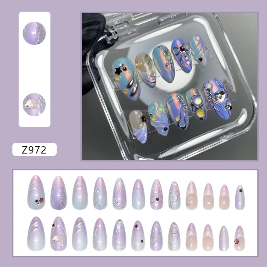 ,Fake Nails Stick Glues on Nails False Nails Acrylic Nails Artificial False Nails for DIYS Nails Art Desig