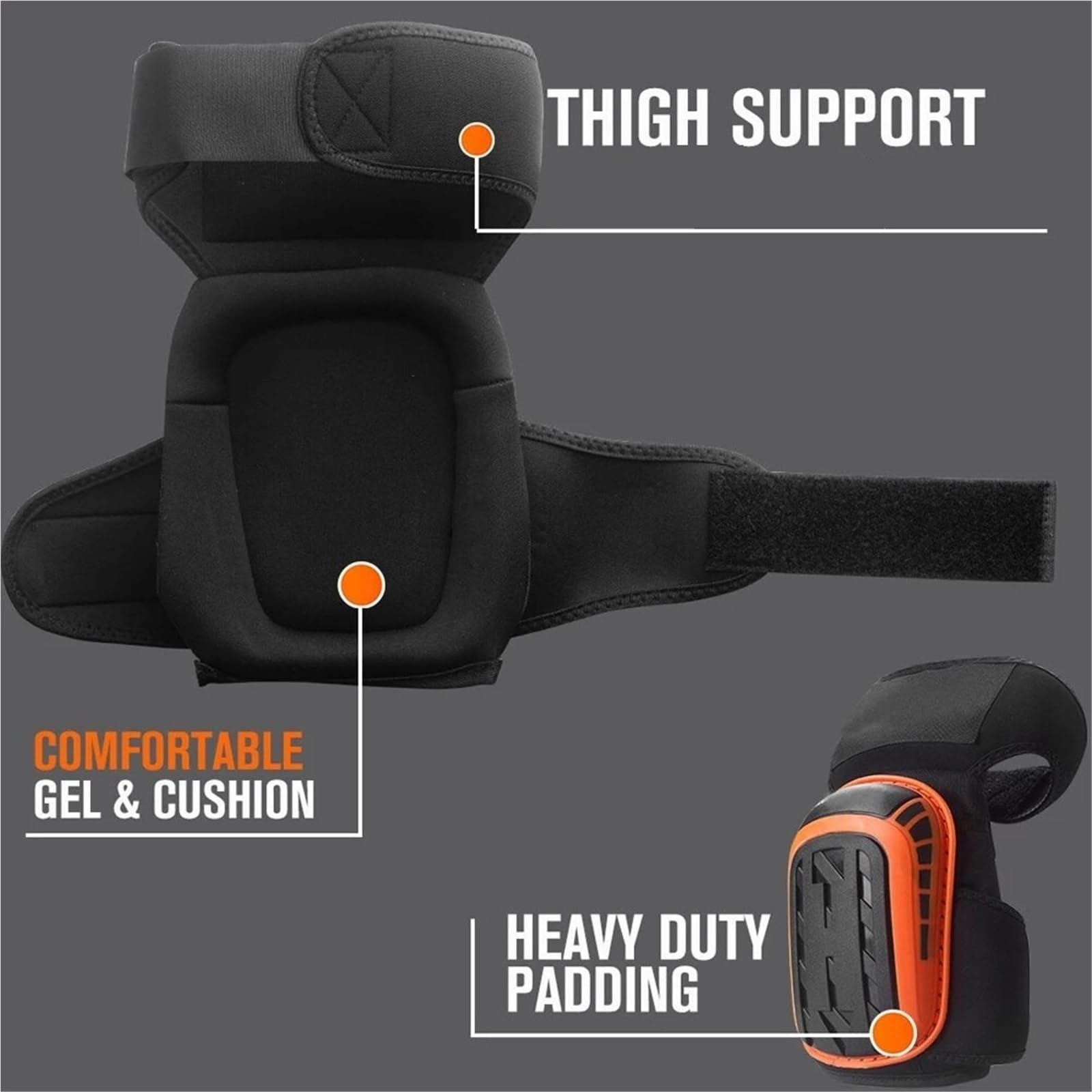 Genouillères de Protection Genouillères robustes en mousse EVA avec coussinet gel confortable et sangles réglables for le travail jardinage