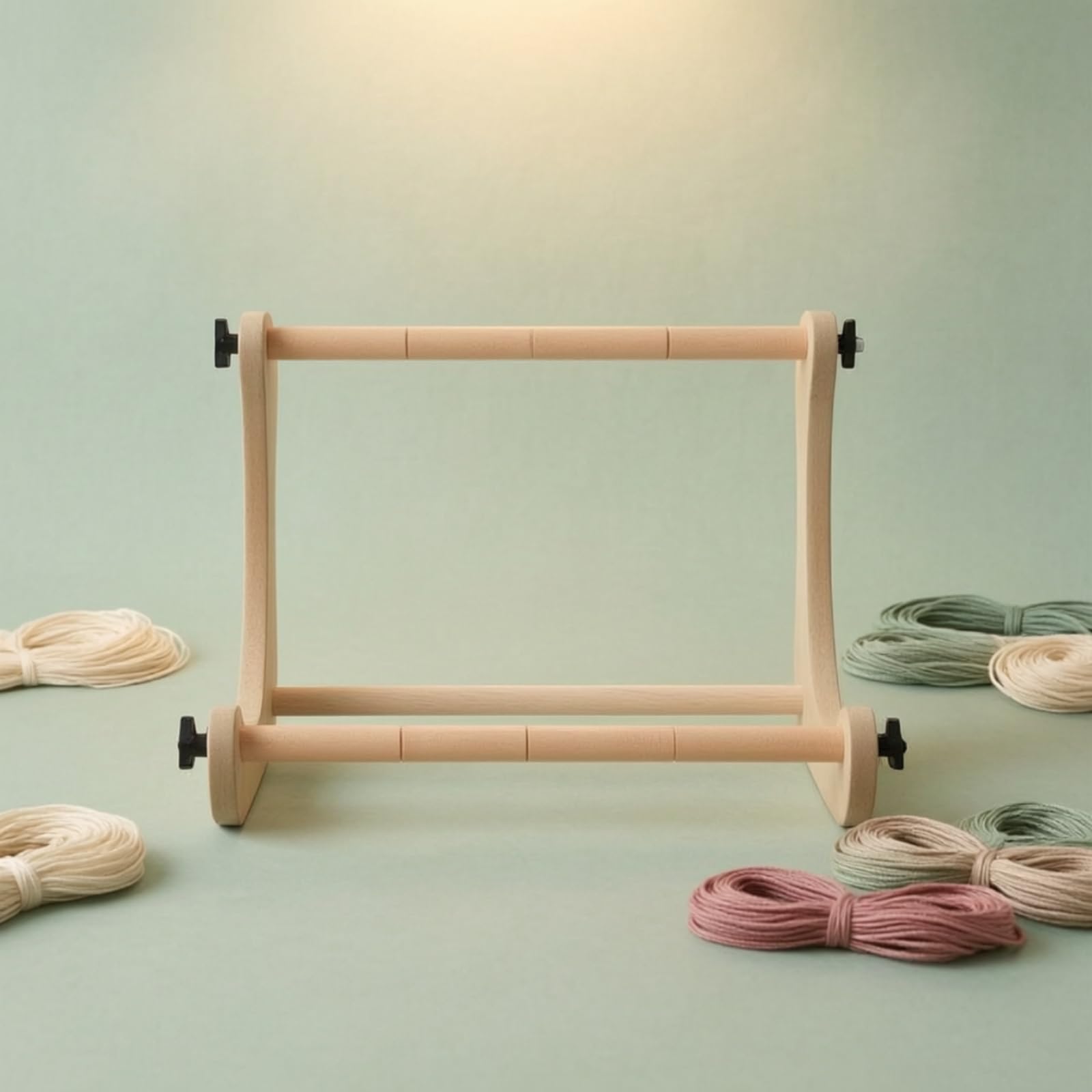 PETSOLA Bastidor de Bordado Ajustable Bastidor Marco Soporte Regulable Mesa Madera de con Estructura Lateral Curva y Estabilidad Firme Adecuado para Bordado Taller Estudio