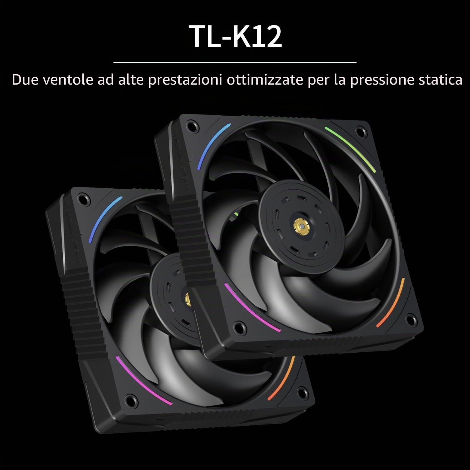 TR Peerless Assassin 120 VISION MAX ARGB Black CPU, raffreddatore PC con 2 ventole TL-K12 PWM, display magnetico da 5" (risoluzione 480 x 854) per LGA1851/1700 & AM5