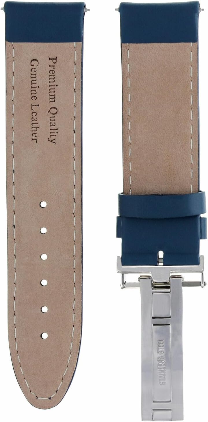 Ewatchparts 18-24mm Genuine Leather Watch Band Strap Smooth With Deployment Clasp Compatible With Franck Muller