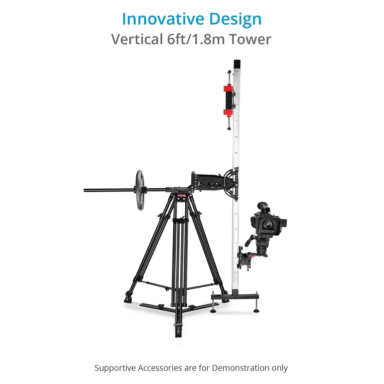 Équipement PROAIM Cambird Pro 4 en 1. Curseur pour caméra vidéo de 1,8 m. Mini-flèche Portable. Tour. Charleston. Charge utile Verticale : 10 kg. Charge utile Horizontale : 12 kg (SL-CBPR-01).