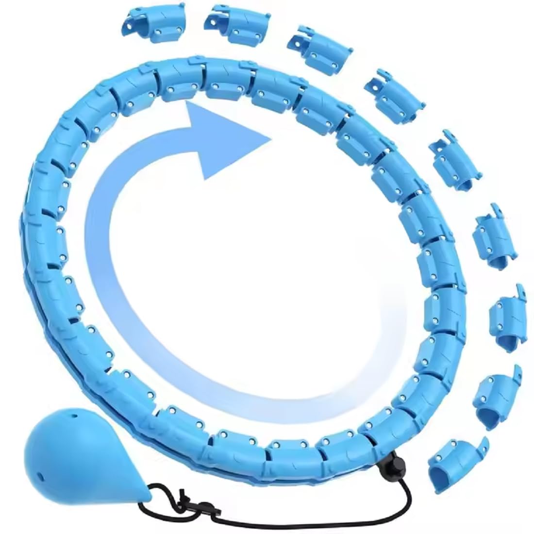 BLAGO Weighted Hula Circle Hoops for Adults Weight Loss, Infinity Fitness Hoop Plus Size 52 Inch, 24 Detachable Links, Exercise Hoop Suitable for Women,Girls and Beginners (Blue)-picture-10
