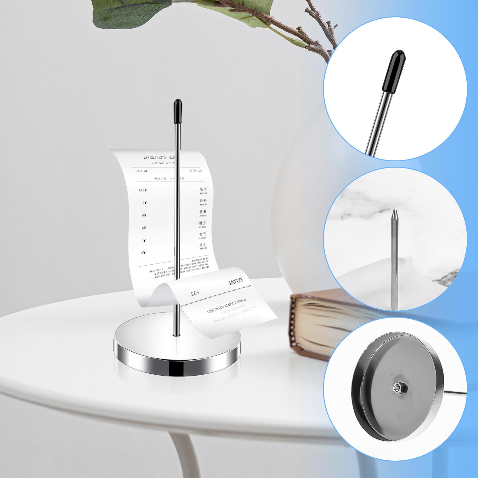 Porte-billets Acier Inoxydable Avec Base Antidérapante Support De