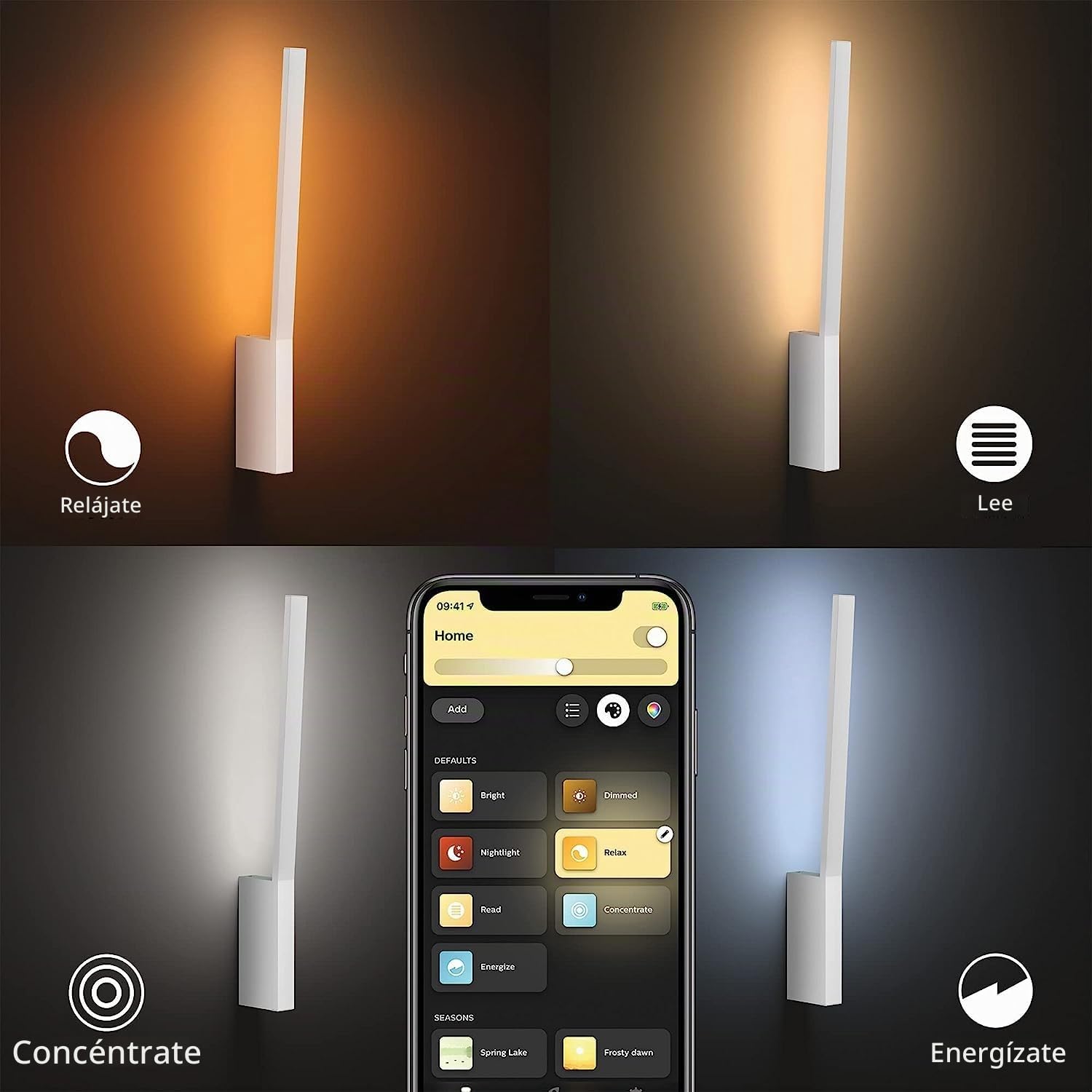 Philips Hue Lámpara, Hue Liane, Aplique Mural LED Inteligente, Luz Blanca, Compatible con Alexa y Google Home, Color Negro