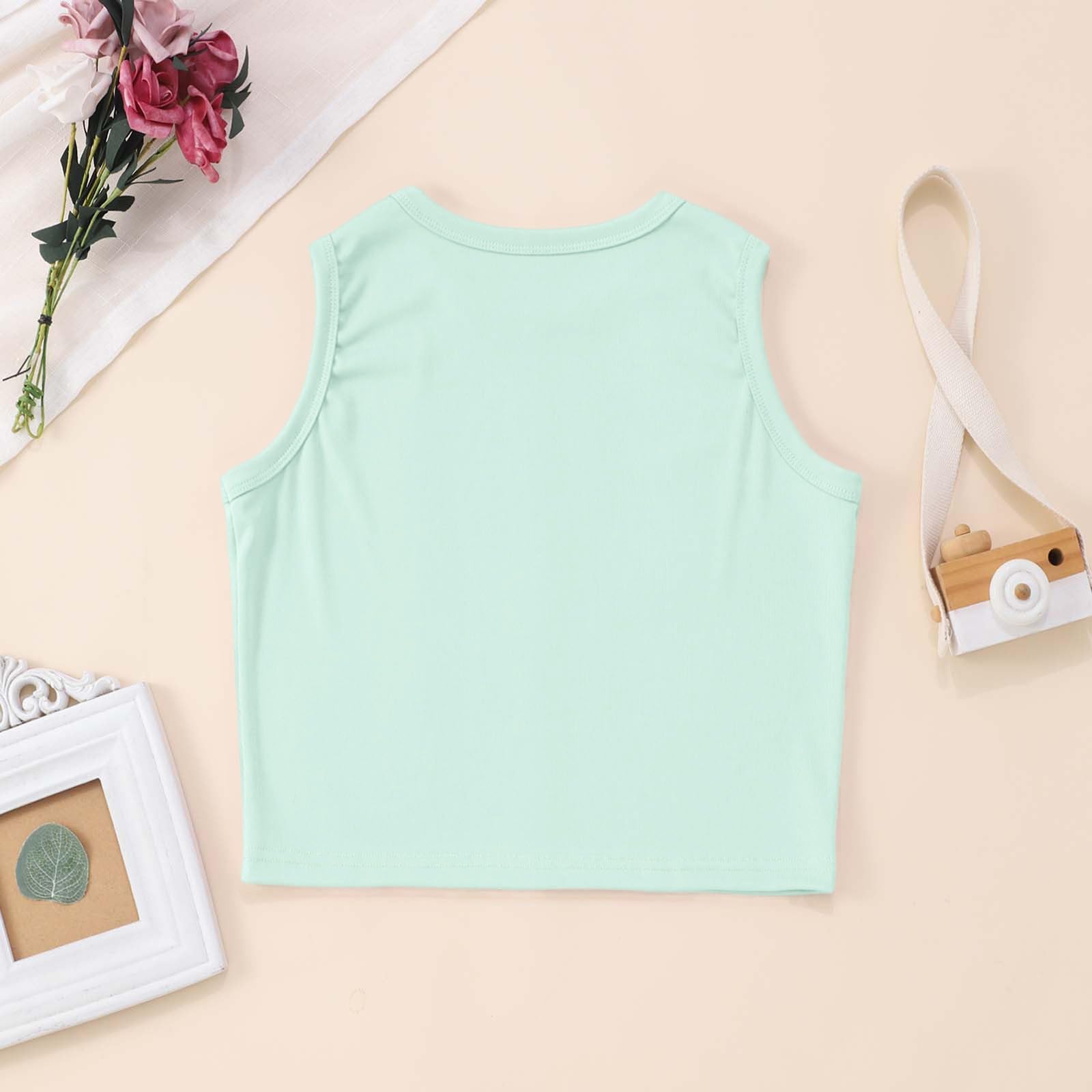 Generisch Camiseta de manga larga para niña 128 Athletic Tank Rippenstrick High Neck Crop Tops para Gimnasio Yoga