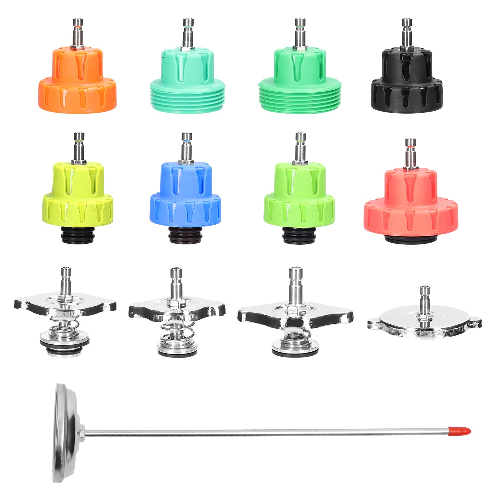 Psytfei Radiator Pressure Leakage Tester Kit 14pcs Auto Air Conditioning Vacuum Cooling System Purge Coolant Refill Tool Kit Universal Automotive Water Tank Leak Test Detector