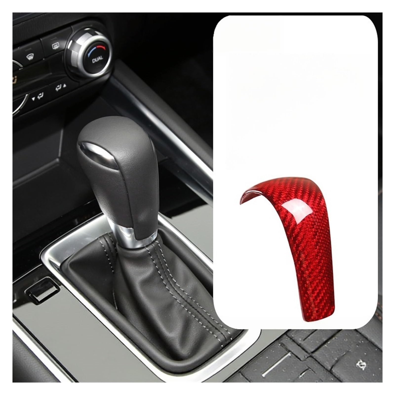 THXZINGLWG Compatible for Mazda CX-3 Carbon Fiber Shift Knob Sticker