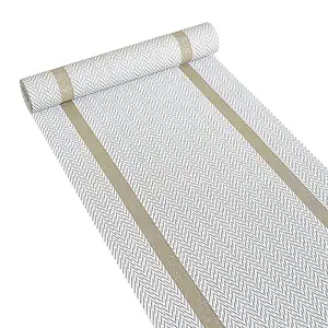 FURN ASPIRE PVC Non-Slip Waterproof Oil Proof, Anti Staining Washable 2 Layer Table Runner for Dining Table Kitchen Cafes, Restaurants & Hotels- 200x30 cm (6 Seater)