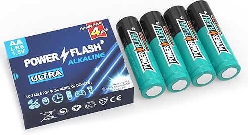 4 pilas AA, pilas AA con potencia de larga duración, diseño a prueba de fugas, 10 años de vida útil, batería AA alcalina para dispositivos