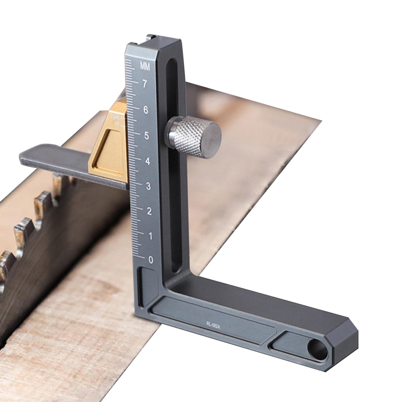 Compteur de profondeur de scie à table, compteur de hauteur de scie à table en alliage d'aluminium - Outils de mesure du travail du bois, règle de mesure de hauteur légère pour menuisier, amateur
