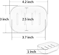 Vista 3 de Contenedor de plástico para jabonera, mantiene el jabón seco, fácil limpieza, drenaje, gris azul