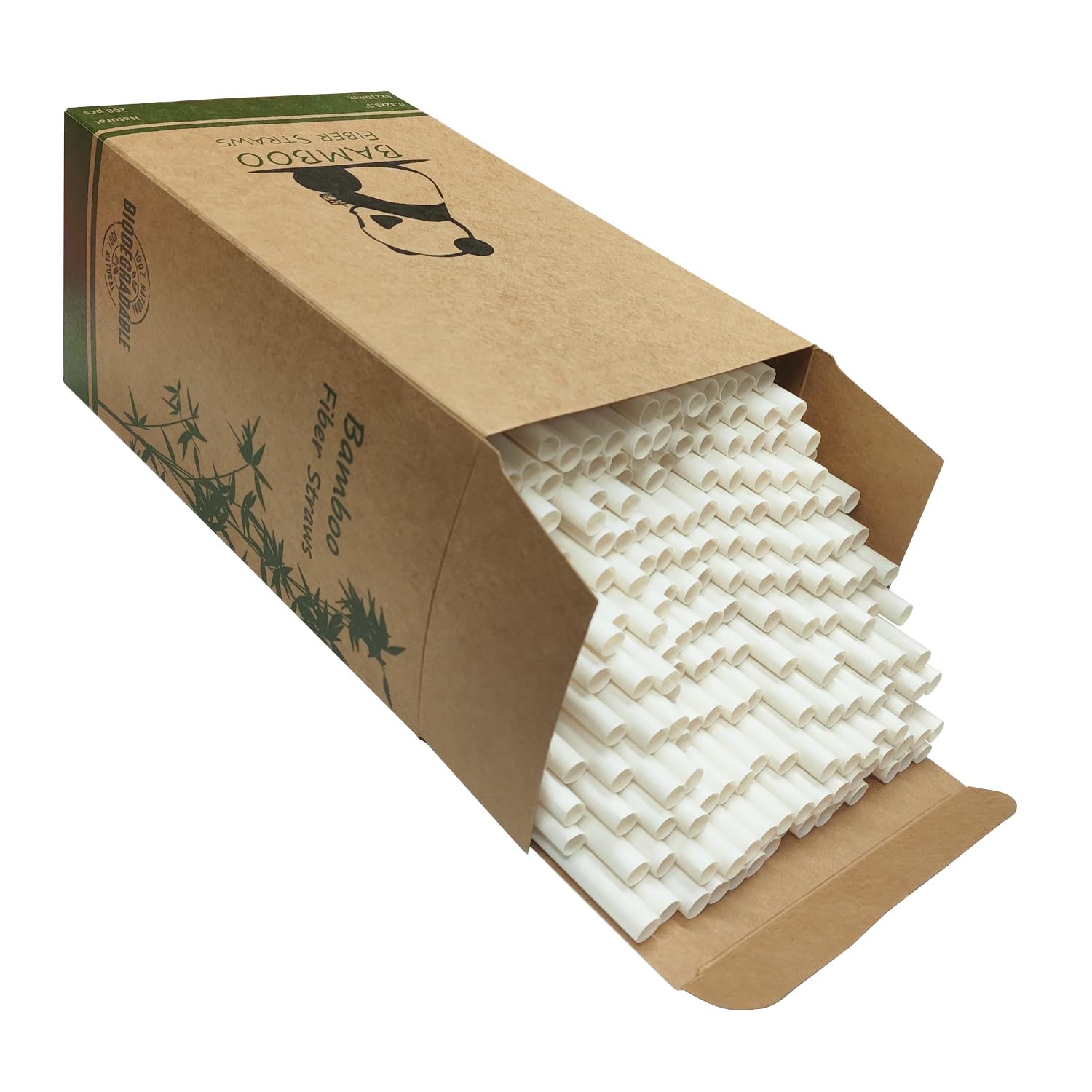 180 Pezzi Cannucce Bubble Tea in Fibra di Bambù, Spessore per Boba, Perle di Frutta, Frullati, Frappè, Jumbo, Tapioca, 10 mm Extra Larghezza Cannucce Usa e Getta