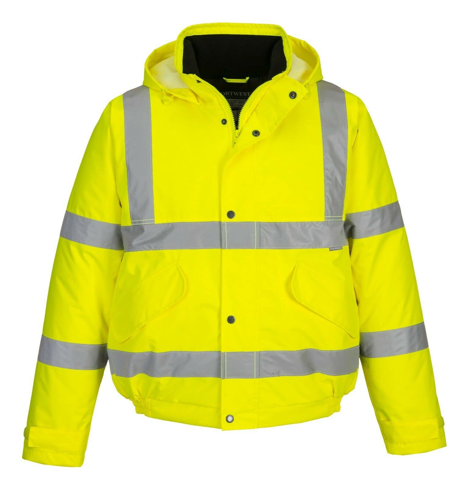 Kapton Hi Viz High Vis Visibility Bomber Jacket Work Coat Security Jacket Waterproof (XL, Yellow)