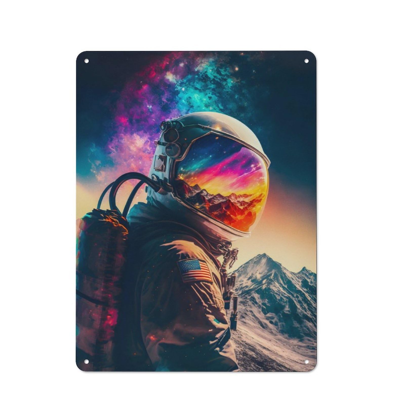 Junmoney Astronaut In The Space Retro Metal Wall Sign 40X30cm For Guest Room Or Hallway, New-Space Wall Decor For Home Decor Collectors