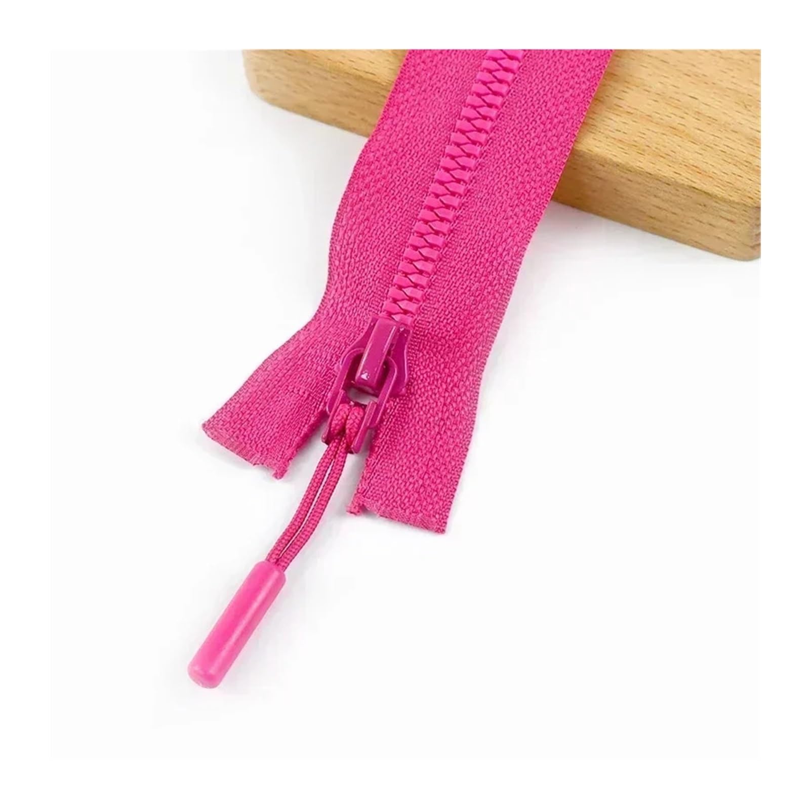 2/5/10Pcs 5# Sewing Resin Zipper 15/18/25cm Close-End 40-80cm Open-End Zippers for Bag Clothes Zip Repair Kit DIY Accessories(Rosered,OpenEnd-60cm,10Pcs)
