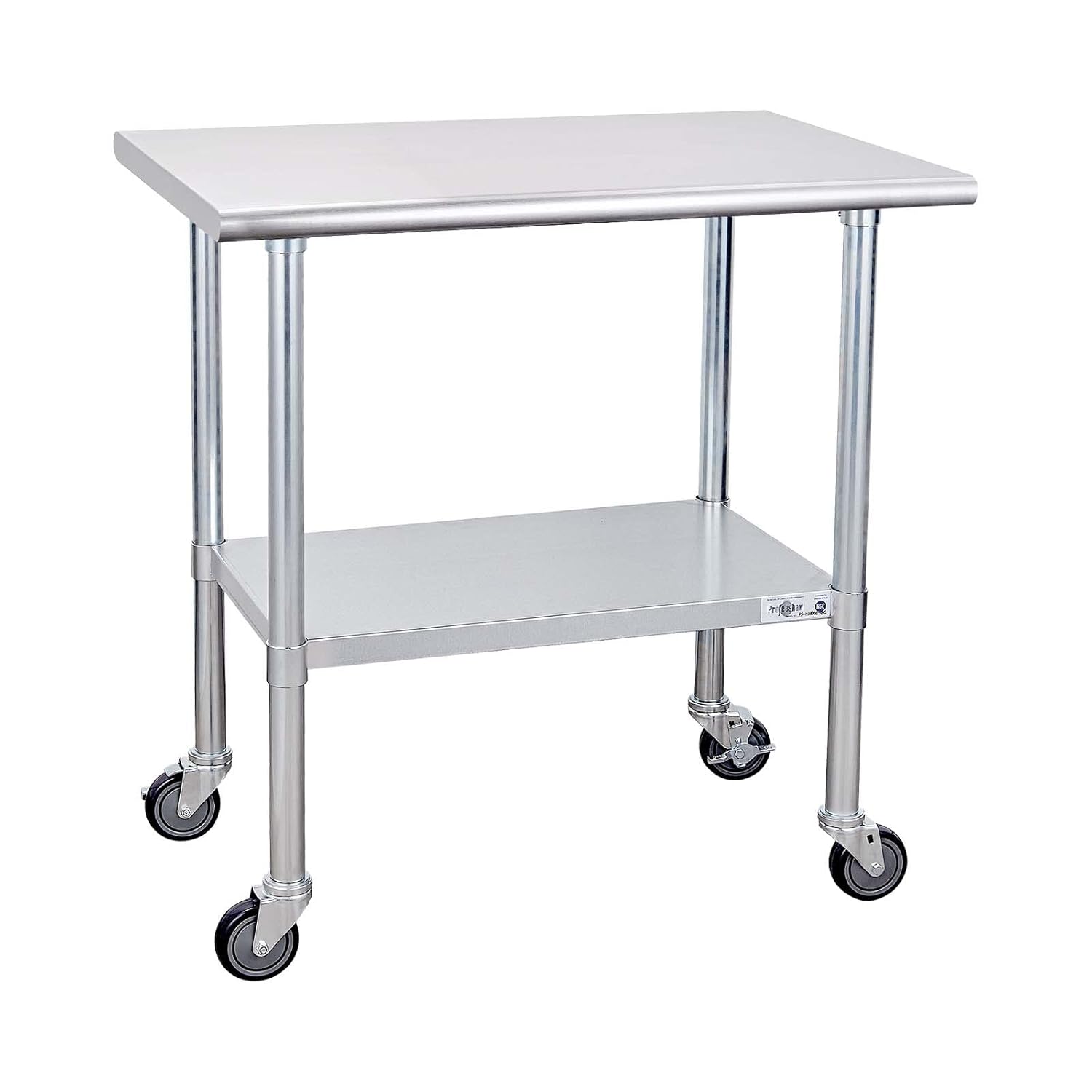 Profeeshaw NSF stainless steel work table 24x36 with wheels