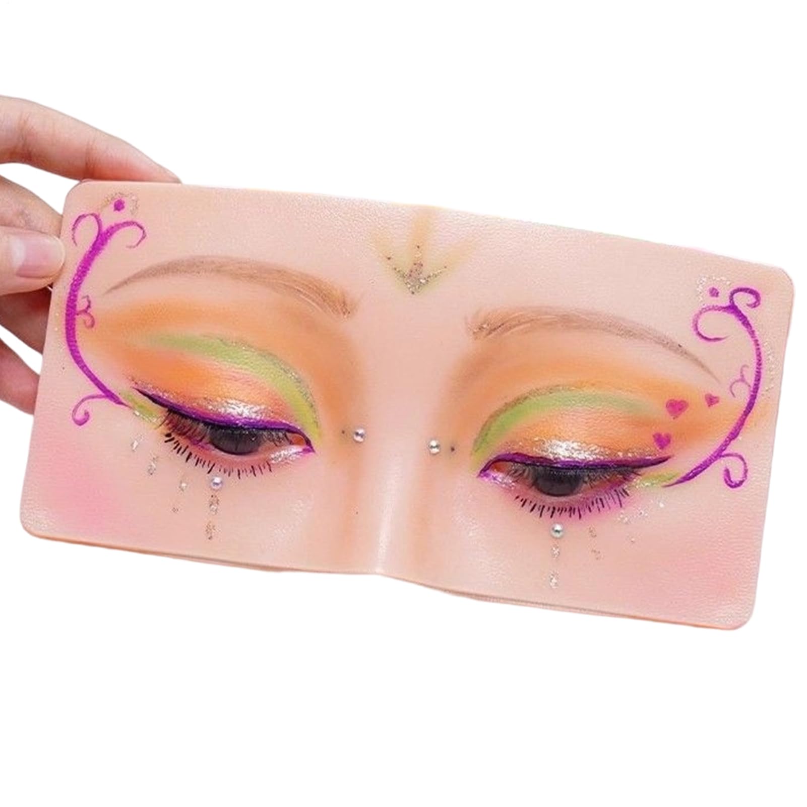 Générique Visage de Mannequin de Maquillage,Aide au Maquillage en Silicone Réutilisable - Planche d'Entraînement pour Yeux - pour Extensions De Cils Fard À Paupières Sourcils