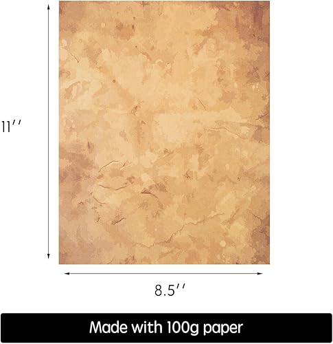 Vista 27 de Paquete de 50 papel clásico envejecido, papel estacionario vintage, uso para crear escritura, dibujo, bocetos, proyectos de pintura, apto