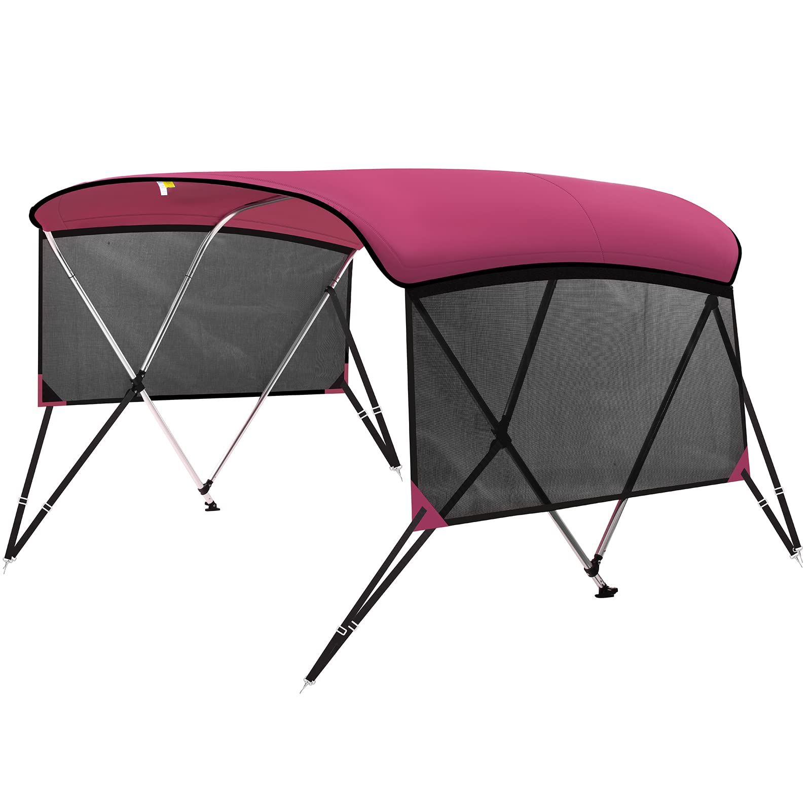 KAKIT 3 4 Bow Bimini Tops for Boats with Mesh Sides Heavy Duty Cover Adjustable 4 Straps Zippered Storage Boot