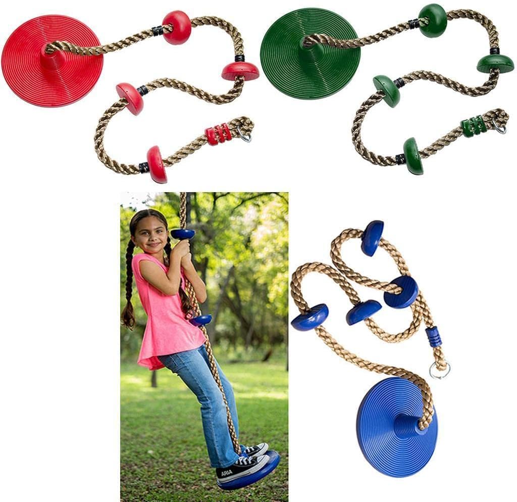 30cm Diameter Red Tree Disc Swing Toy- Sturdy PE Plastic- 4 Non-Knot Design for ion- Outdoor Play Toy for Kids -Garden Fun -Load Bearing 2000KG