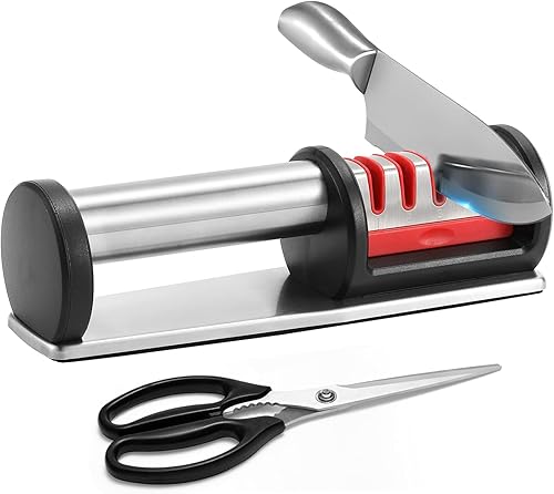 Miniatura 1 de Afilador de cuchillos de cocina, herramienta de afilado de cuchillos manual de 4 etapas, afiladores de cuchillos de cocina profesionales con asas