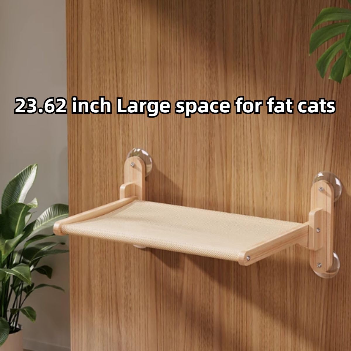 Amaca per finestra per gatti, per finestre, piastrelle in ceramica/vetro, con 4 forti ventose, robusta struttura in legno massiccio, lettino per gattini, per interni, adatta per animali