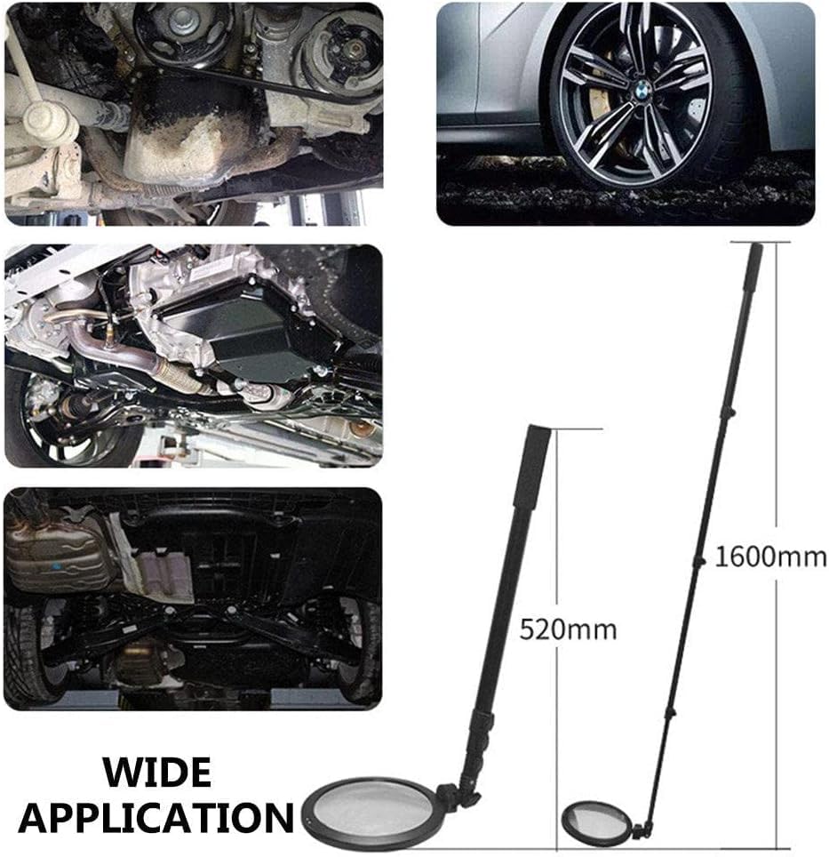 Miroir d'inspection télescopique avec rotation à 360 degrés et lumière LED pour une meilleure visibilité dans les espaces restreints