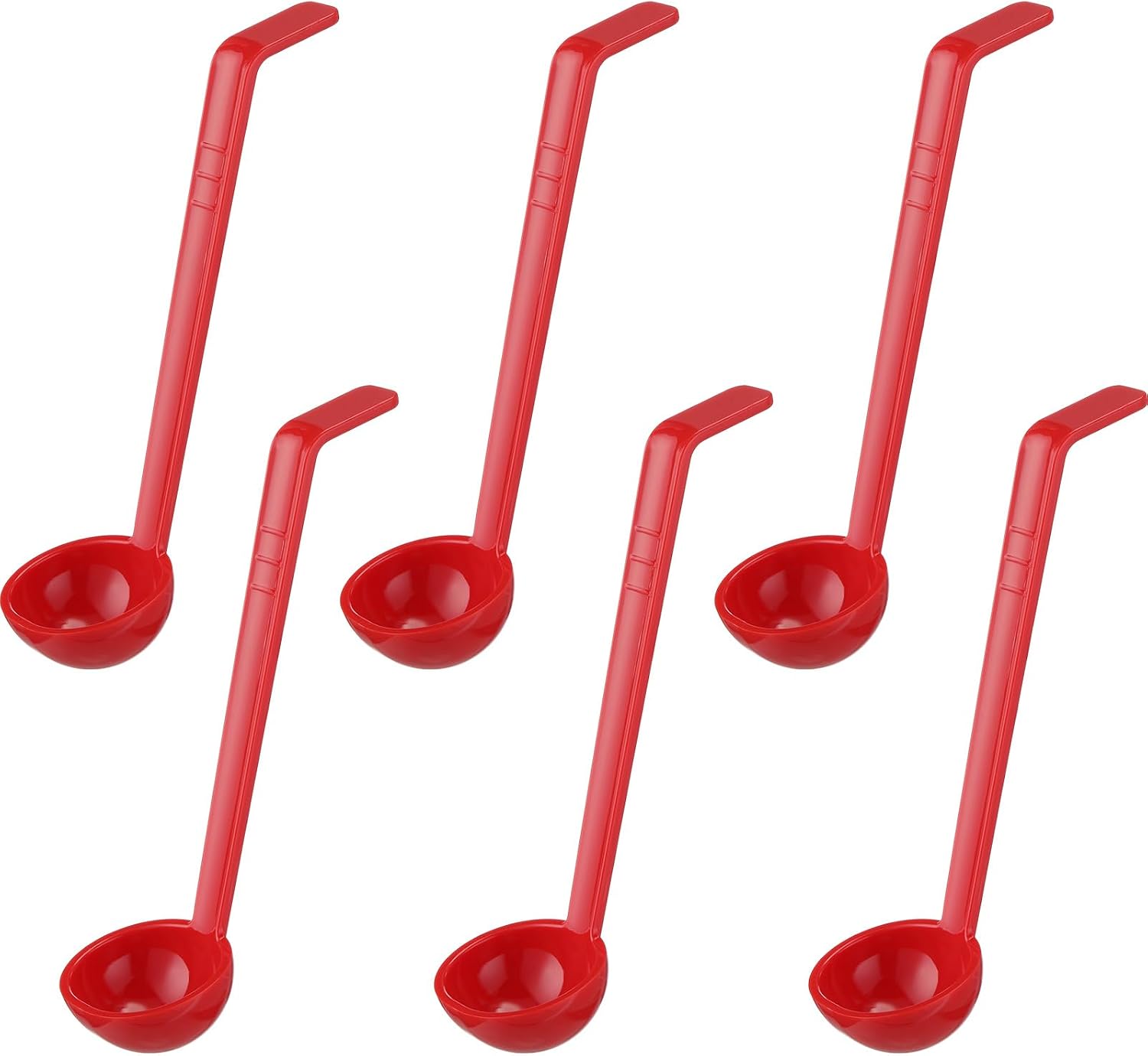 Tioncy 6 Pcs 1 Oz Small Ladle for Serving Sauce 8.07 Inches Plastic Mini Ladles Long Handle Spoon for Serving Sauce, Soup, Dressing, Punch Bowl, Toppings, Gravy, Cocktail, Fruit Juices(Black)