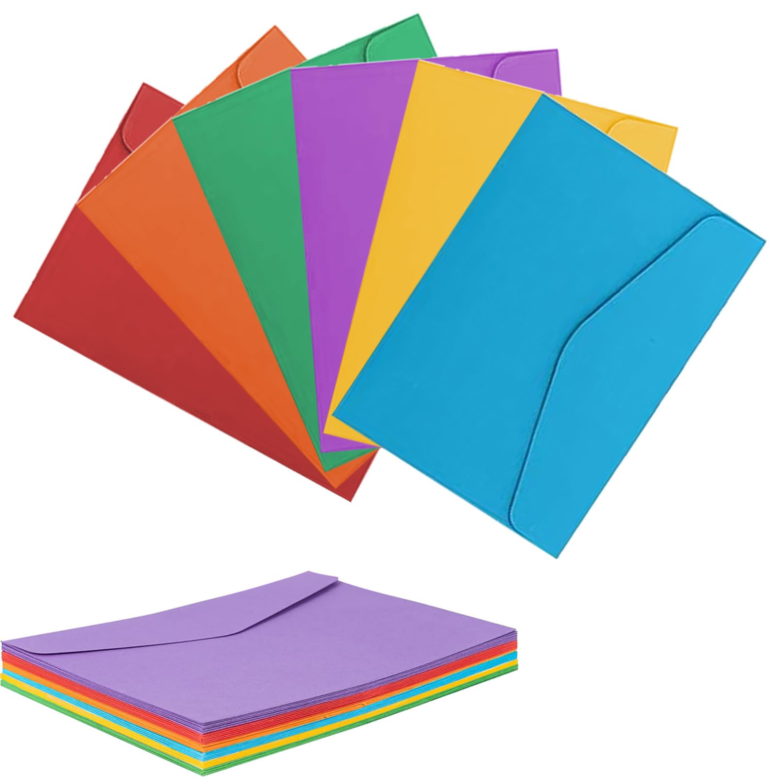 JEYEFFE Lot de 100 enveloppes colorées 100 cartes, formats mini 7 x 11,2 cm et 14 x 9 cm, pour mariages, fêtes, anniversaires, cadeaux et cartes de vœux (ARGENT, 11,2 x 7 CM