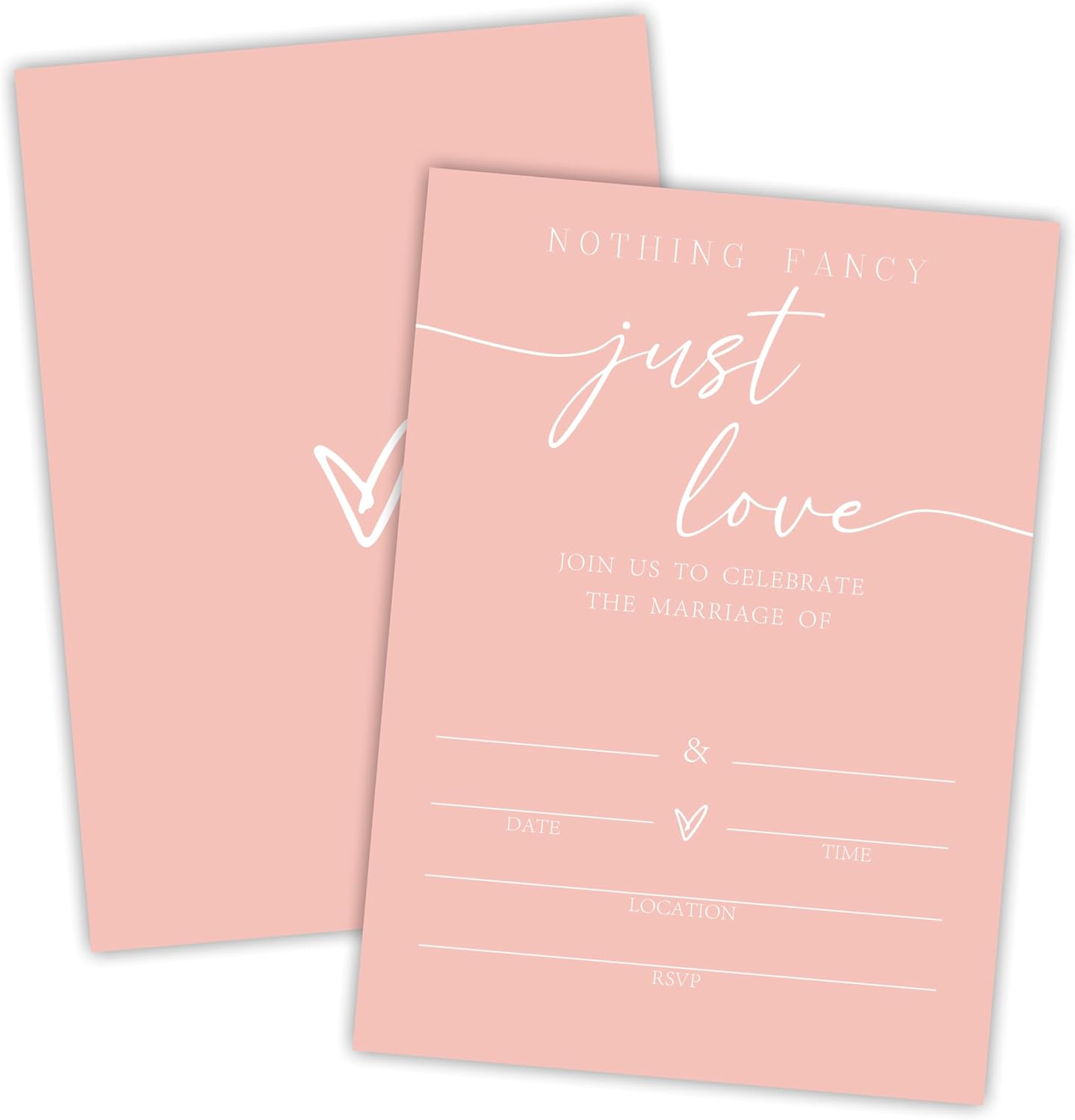 Wedding Invitations - Minimalism White - 25 Pcs Double Sided Wedding Invites With Envelopes For Mr & Mrs - Wedding Celebration,Wedding Shower,Newlyweds, Wedding Party Favor & Supplies - A01