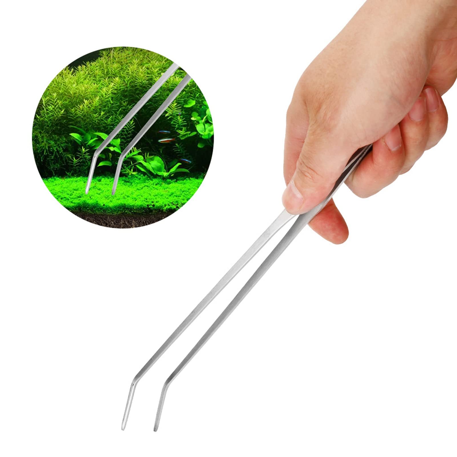 Acquario Aquascape Tools Kit, 6 in 1 Antiruggine per Piante Acquatiche Strumento per Aquascaping Pinzette in Acciaio Inox Forbici Spatola per Acquario Tank Clean Fish Tank Aquascape Tools Set