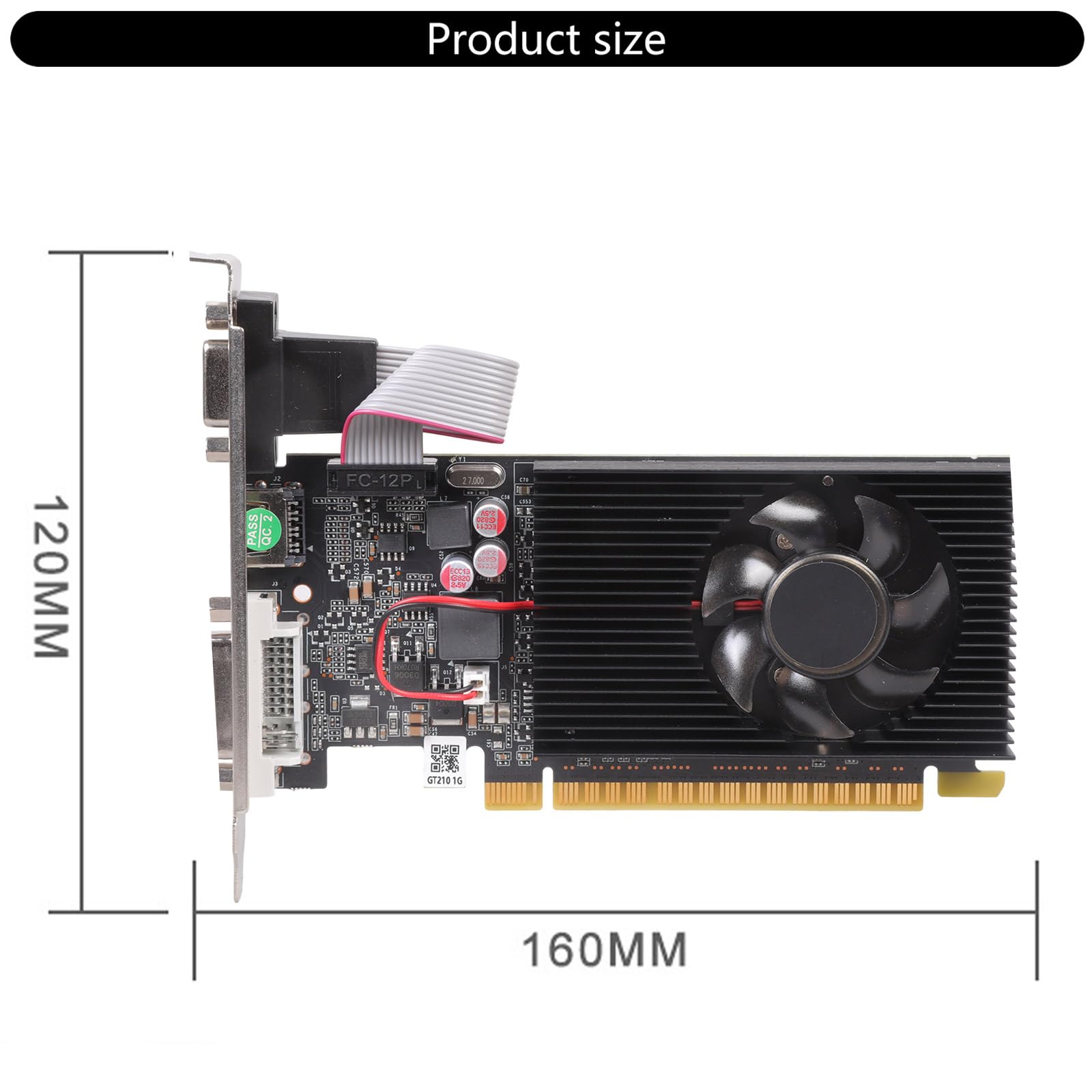 Scheda grafica GT210 DDR3 Scheda video per 64 bit 589 MHZ da 1