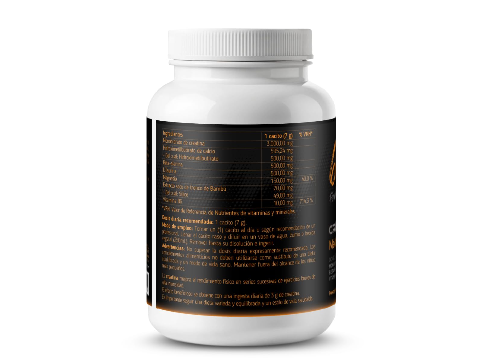 Creatina Plus Mederi con HMB, Beta-Alanina, L-Taurina, Magnesio, Vitamina B6 y extracto de Bambú - 60 dosis (420 gr)- 60 dosis (420 gr) polvo
