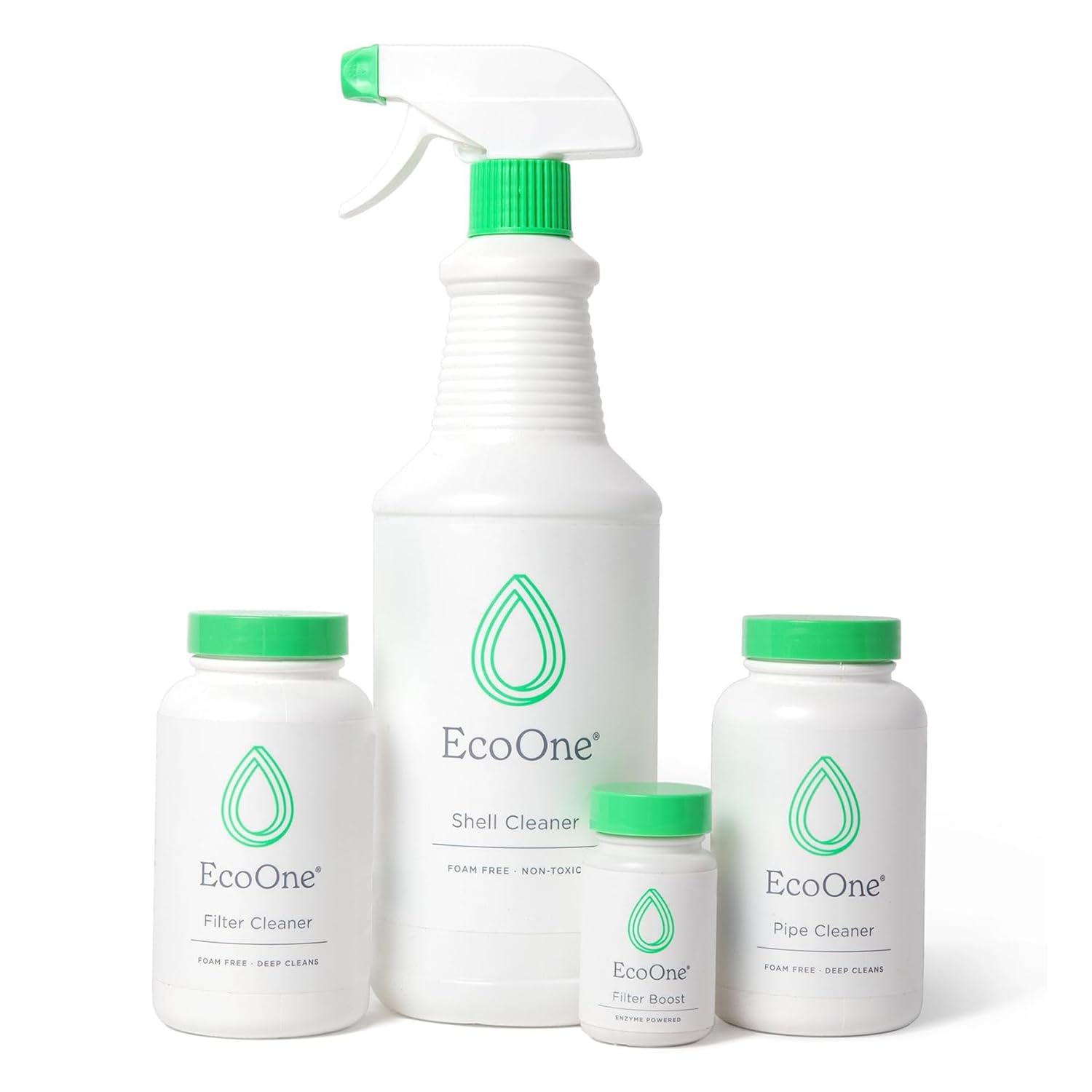 Deep Clean Kit by EcoOne | Comes with Spa &amp; Hot Tub Filter Cleaner, Pipe Cleaner, Hot Tub Shell Cleaner, &amp; Filter Boost | All-Natural, Chlorine-Free, &amp; Fragrance-Free Spa Cleaners | Deeply Cleans