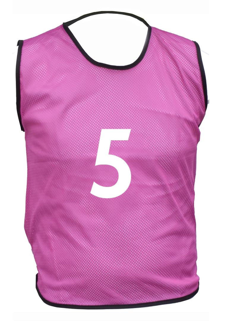 15 MESH BIBS FOOTBALL TRAINING SPORTS BIBS PRINTED NUMBER (1-15 OR number of your choice) Back only (Purple, Small Boys (U 8's))