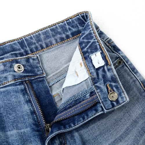 KIDSCOOL SPACE Girl Slim Jeans,5-14T Straight Fit Simple Desgin Denim Pants4